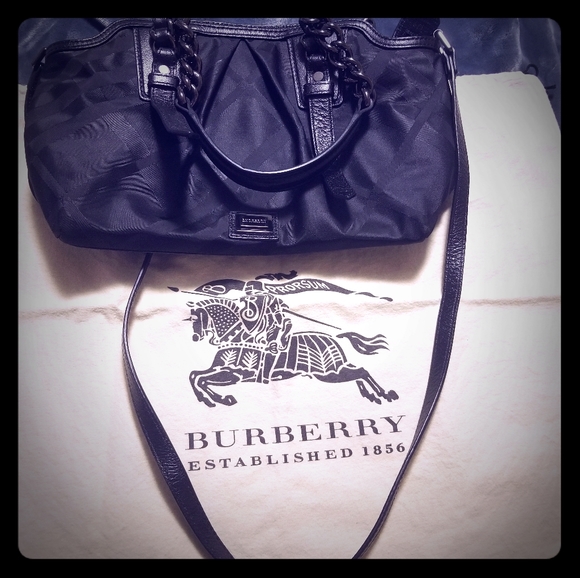 Authentic Burberry Nylon & Gunmetal Crossbody - Picture 1 of 4